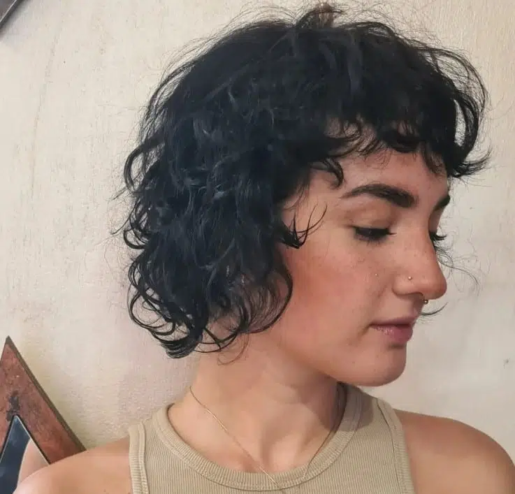 Short curly bangs