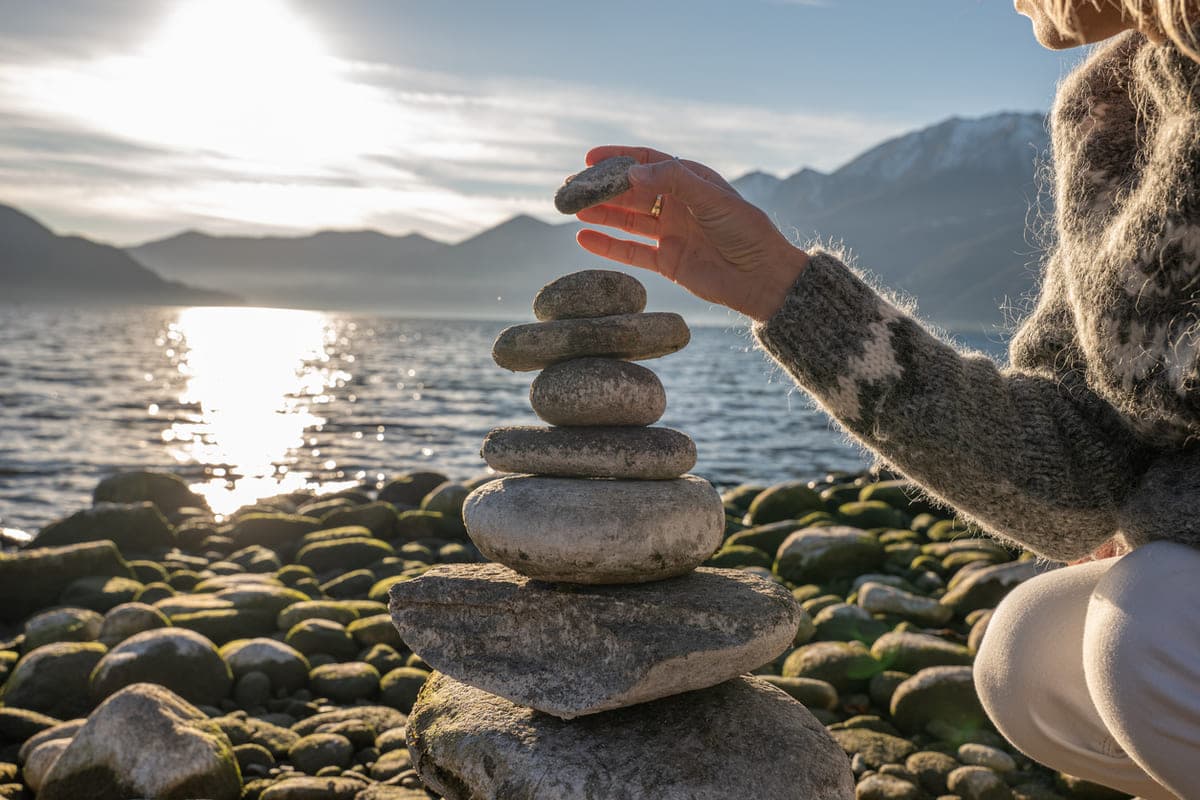 habit stacking with rocks