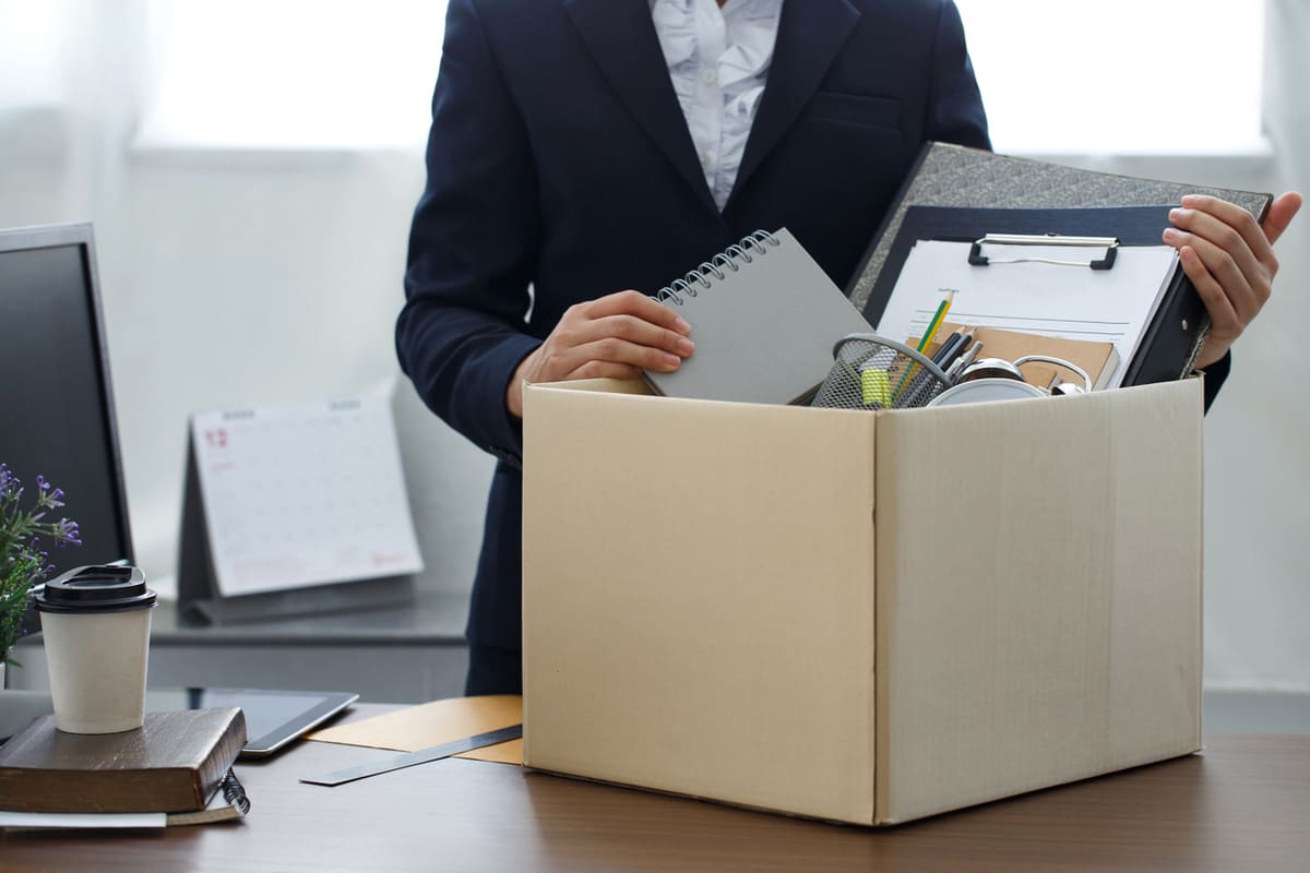 quitting your job, packing up your desk
