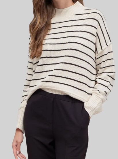 Blu Pepper Stripe Mock Neck Sweater, $31.98 (was $39.97)