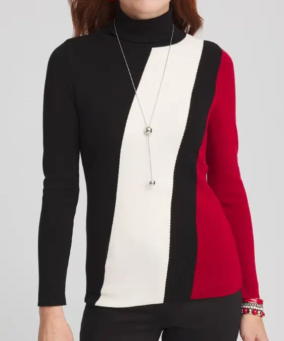ECOVERO Colorblock Turtleneck Sweater, $79.50
