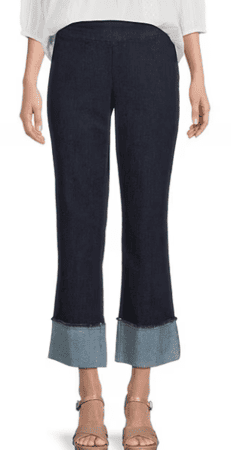 Intro Valerie Wide Cuff Pull-On Denim Pants $54