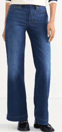 Lands' End Women's Recover High Rise Wide Leg Blue Jeans $74.96 (was $99.95)