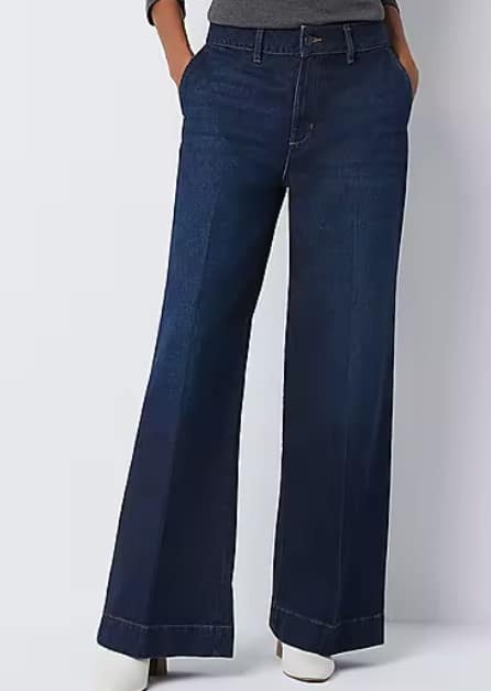 Liz Claiborne Womens Mid Rise Regular Fit Wide Leg Trouser Jean