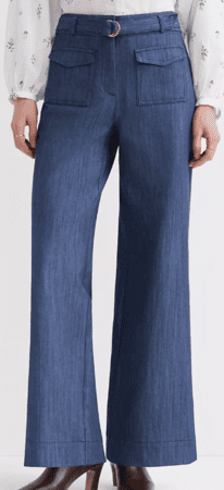 Loft Belted Palmer Wide Leg Pants in Refined Denim $66.46 (was $94.95)