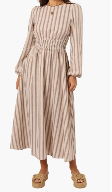 Petal & Pup Jimi Stripe Long Sleeve Maxi Dress $99