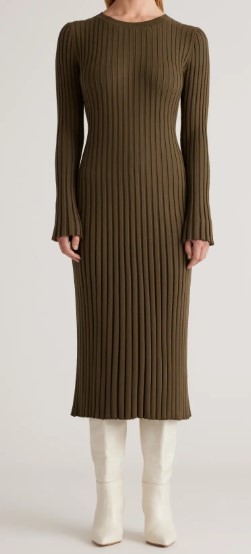 Quince Cotton Cashmere Ribbed Long Sleeve Midi Dress (5 colors) $69.90 (was $150)