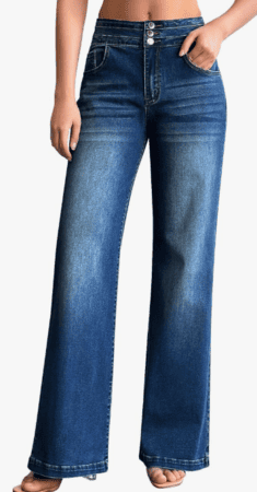 Roswear Wide Leg Jeans Casual High Waisted Stretch Denim Pants (13 colors) $41.99