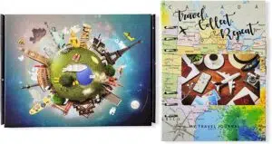 Travel Journal with 15 Pockets for Keepsakes and Trip Money