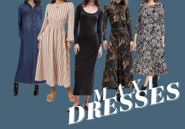 Long-sleeve maxi dresses