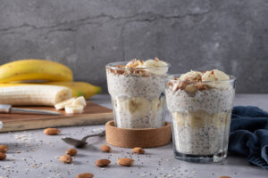 Overnight oats in glasses