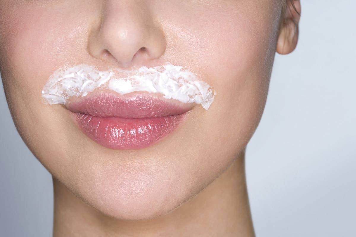 Facial hair removal cream, female mustach
