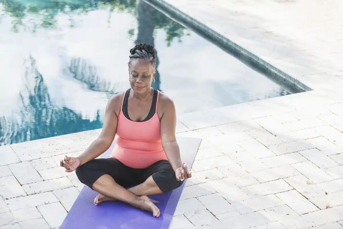 Meditation by the pool