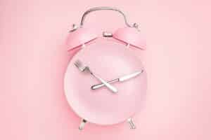 Prolon Fasting with food; pink clock