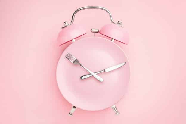 Prolon Fasting with food; pink clock