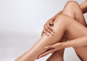Woman with smooth legs, Silkaline hair removal