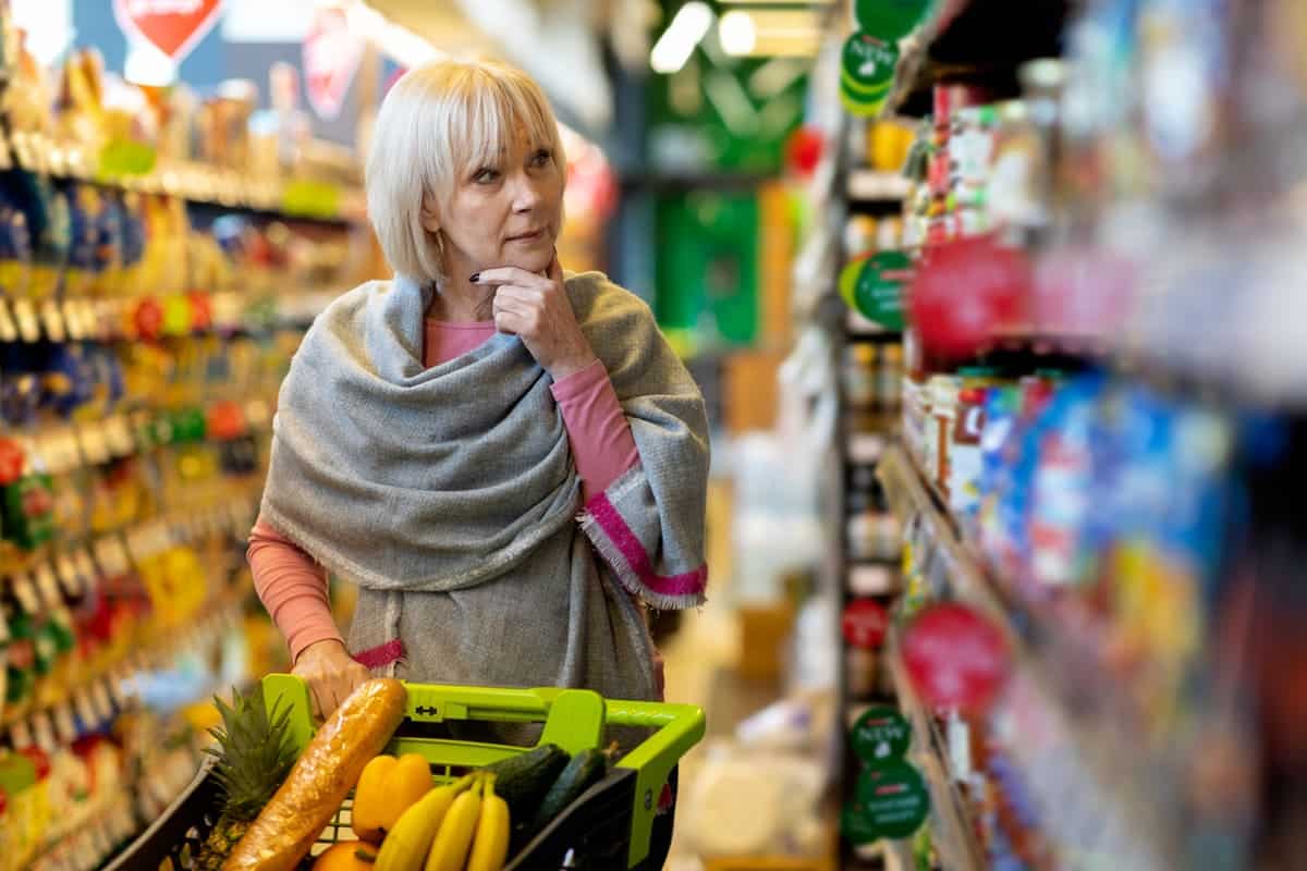 Woman shopping for healthy food