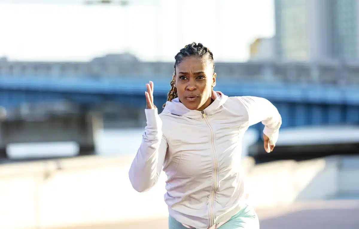 Woman sprinting