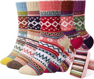 Womens Wool Socks 5 Pairs