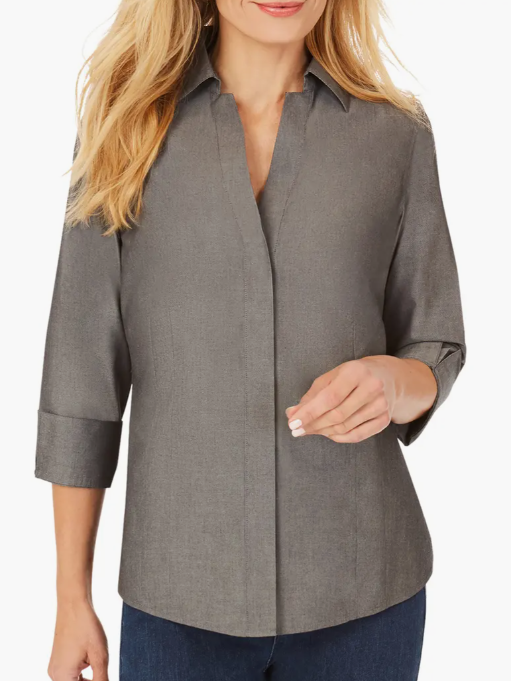 charcoal gray blouse