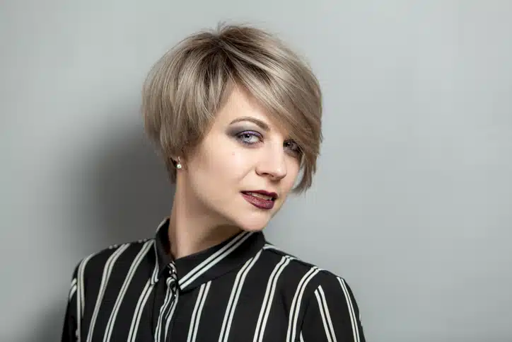 choppy pixie with bangs