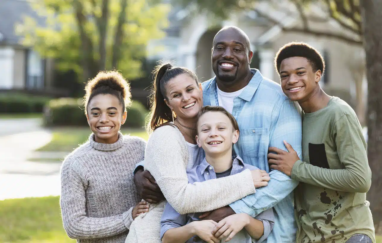 Blended family, parents and kids