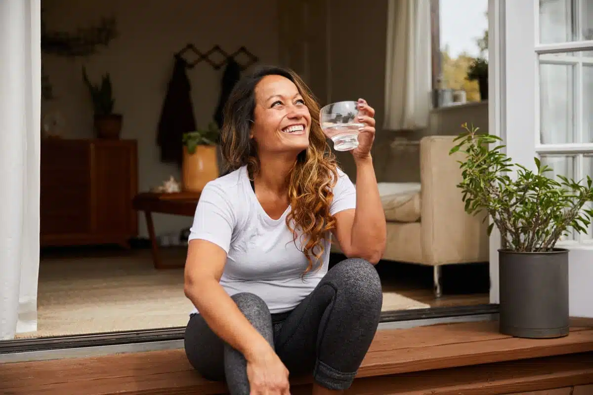 Woman drinking water