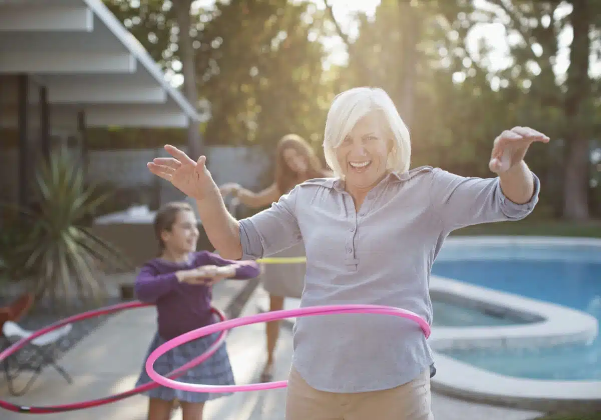 Woman hula hooping