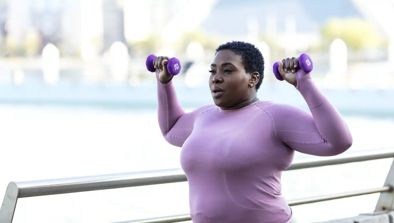Woman lifting weights