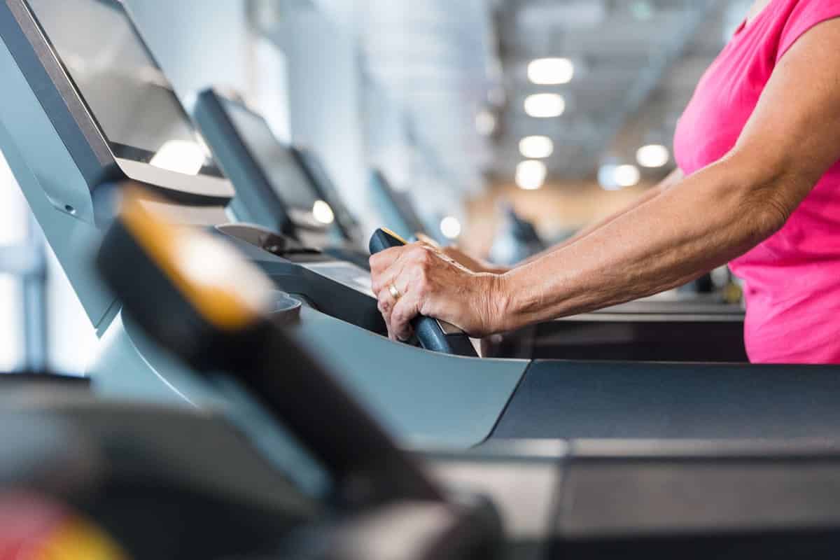 Woman on a treadmill at the gym