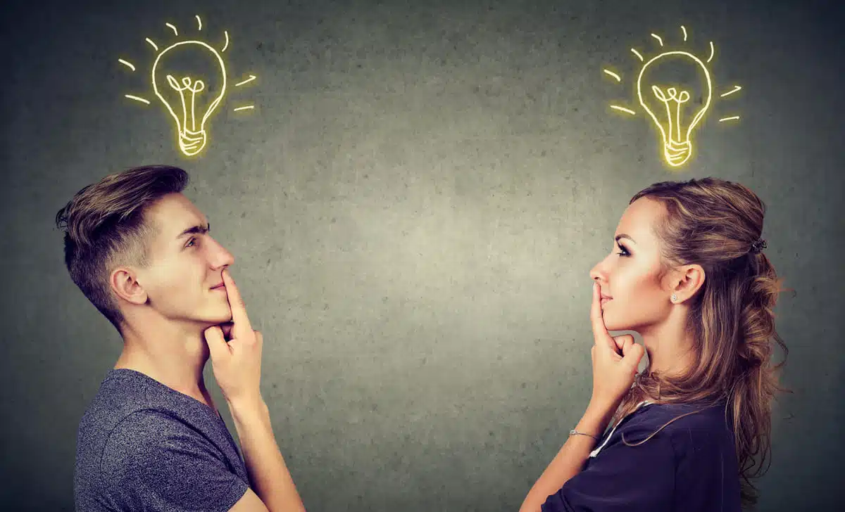 man and woman with ideas