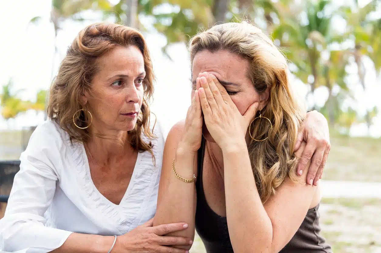 Friend supporting another because she's crying/sad; navigating grief