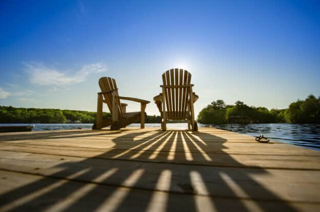 Things to do before you retire; chairs on a deck looking at the lake