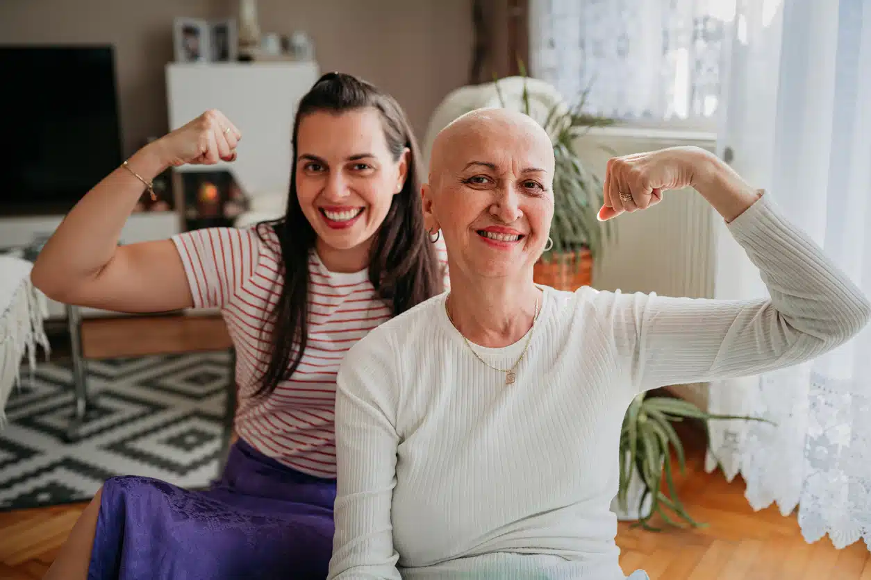 Cancer survivor and her daughter