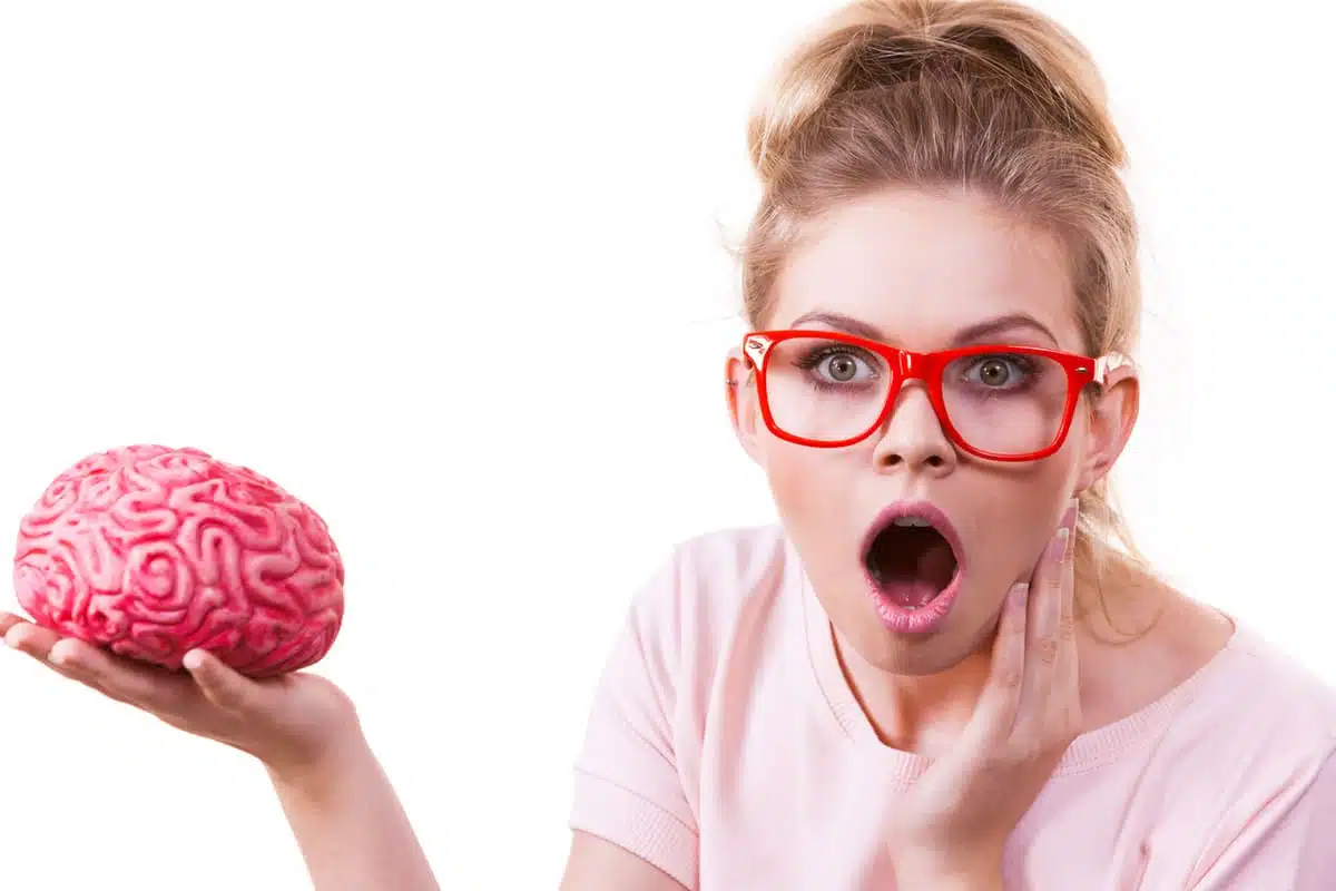woman holding a brain