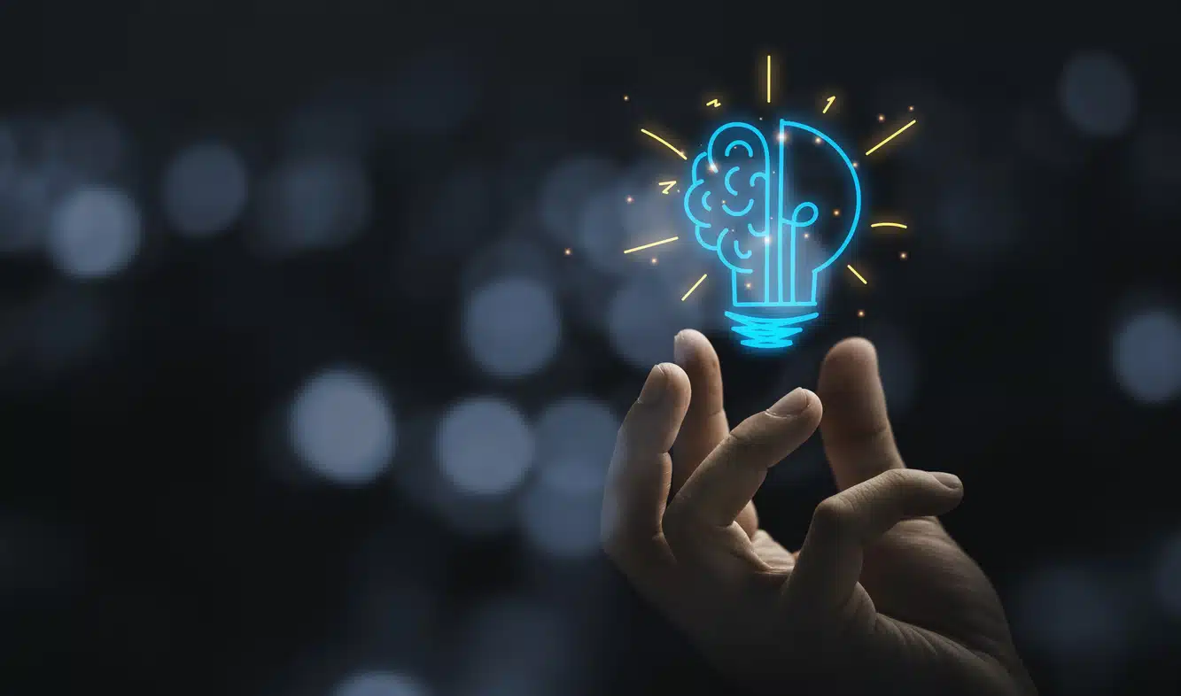Ask an expert, hand holding a brain lightbulb