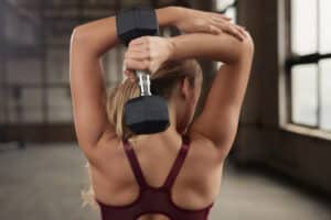 Dumbbell triceps exercises feature, arm workout, toned arms