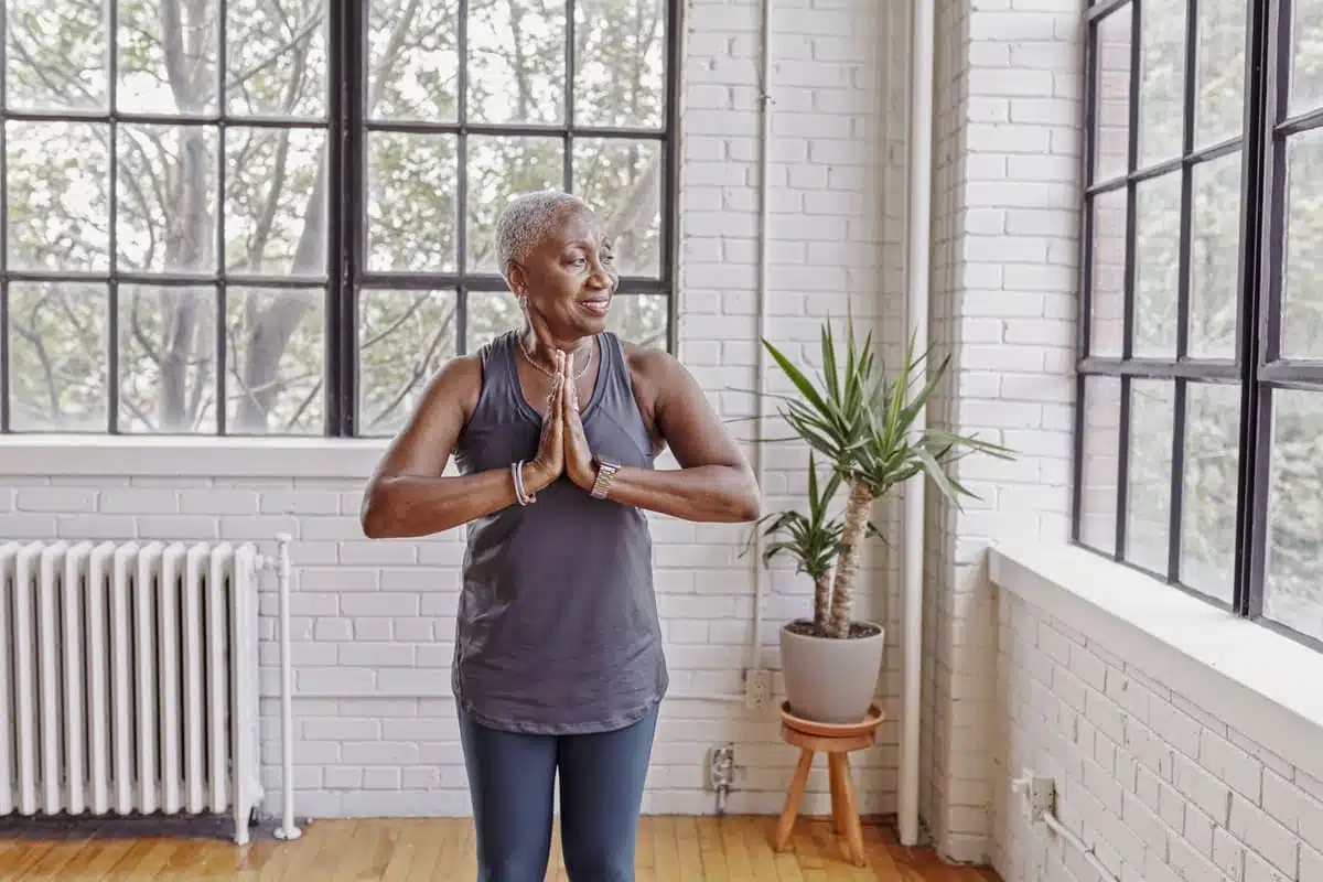Woman in yoga pose