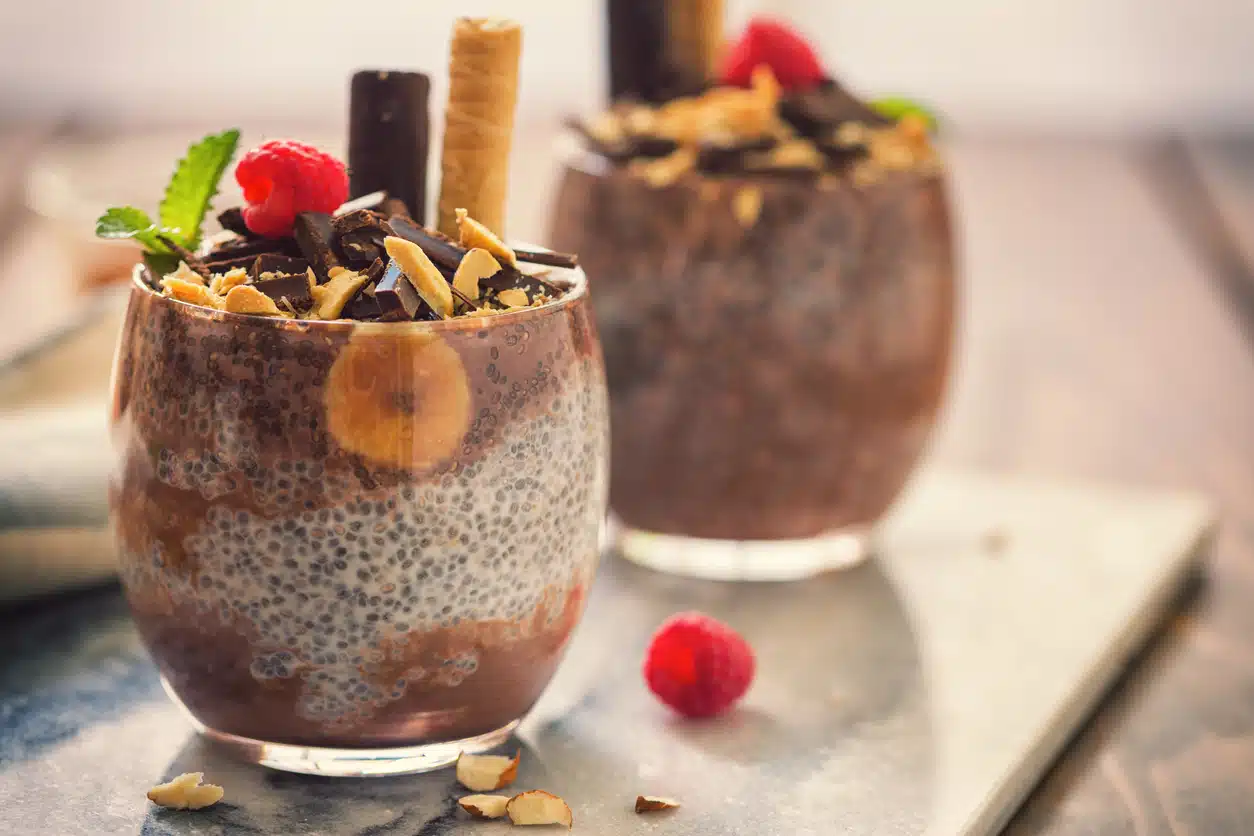 Cacao smoothie with chia seeds