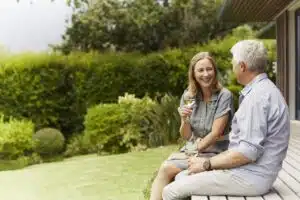 couple having a drink on a date