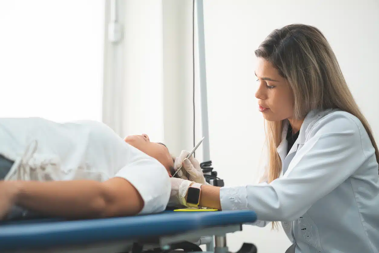 Auriculotherapy on human ear