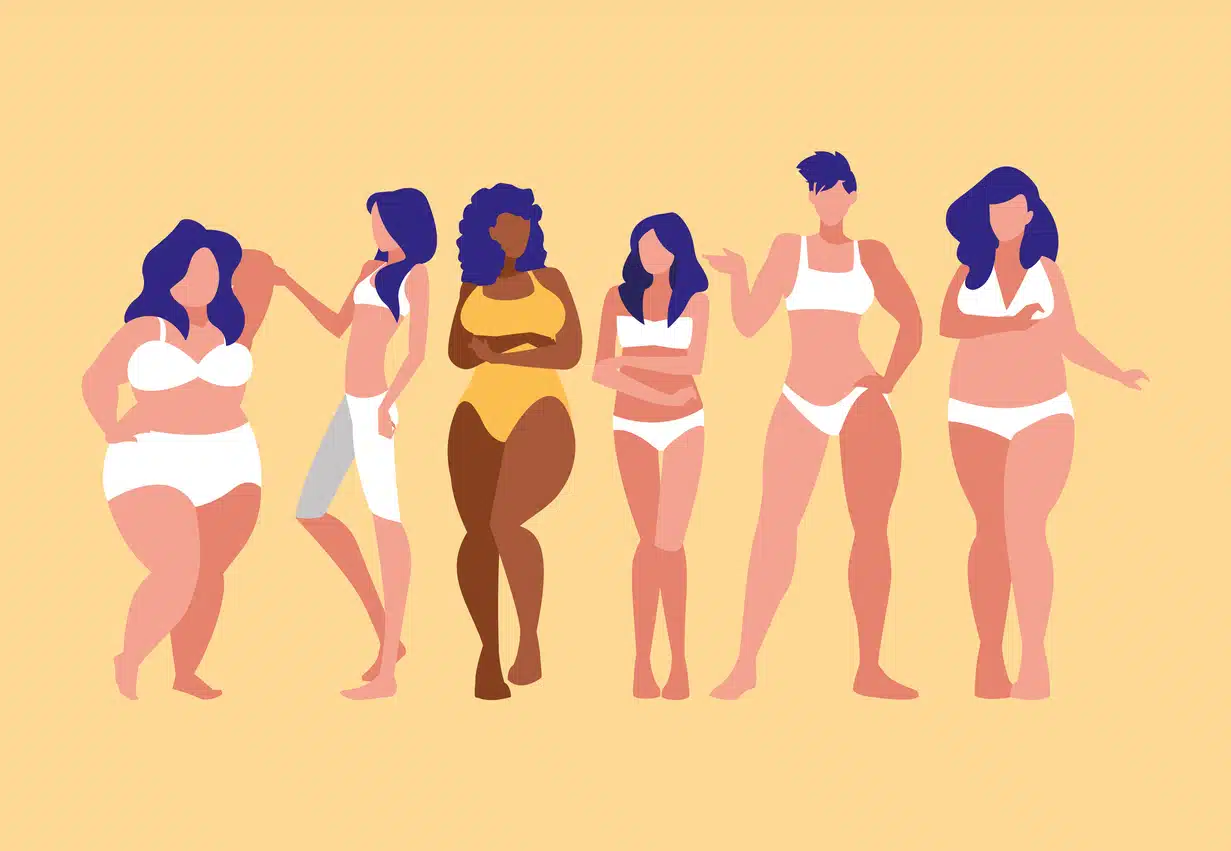 How your body shape affects you - different shapes and sizes drawing