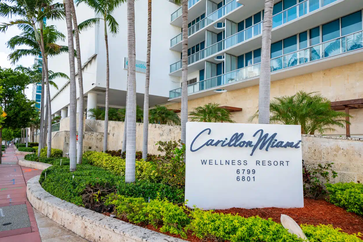 Miami Beach, FL, USA - July 3, 2020: Photo Carillon Miami Beach FL upscale resort