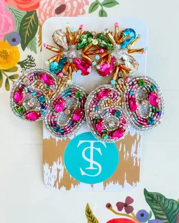 Beaded 60th Birthday Earrings