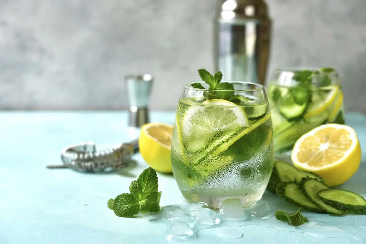 Lemon cucumber mint water