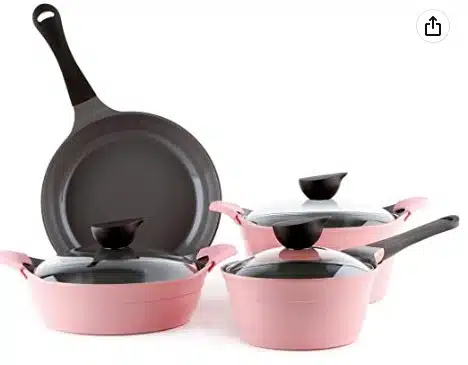 Neoflam Eela 7pc Ceramic Coated Nonstick Cookware Pots