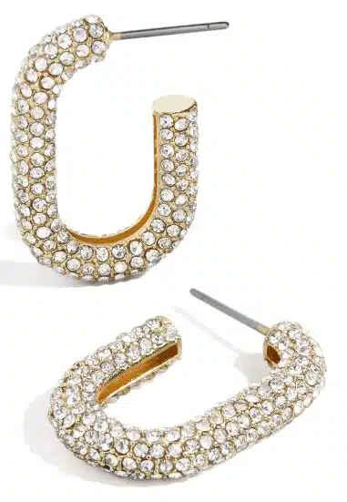 Pavé Oval Hoop Earrings