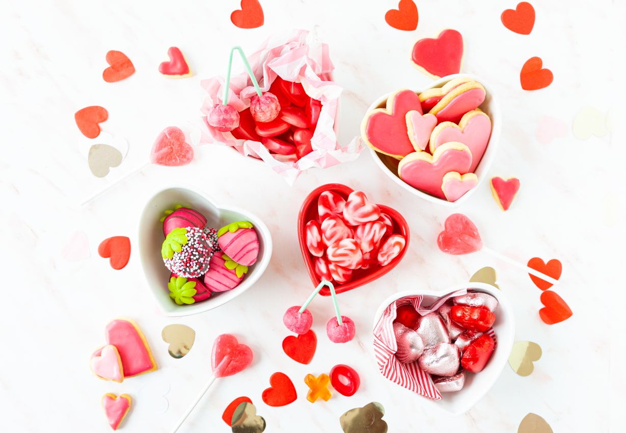 Colorful sweets for Valentines
