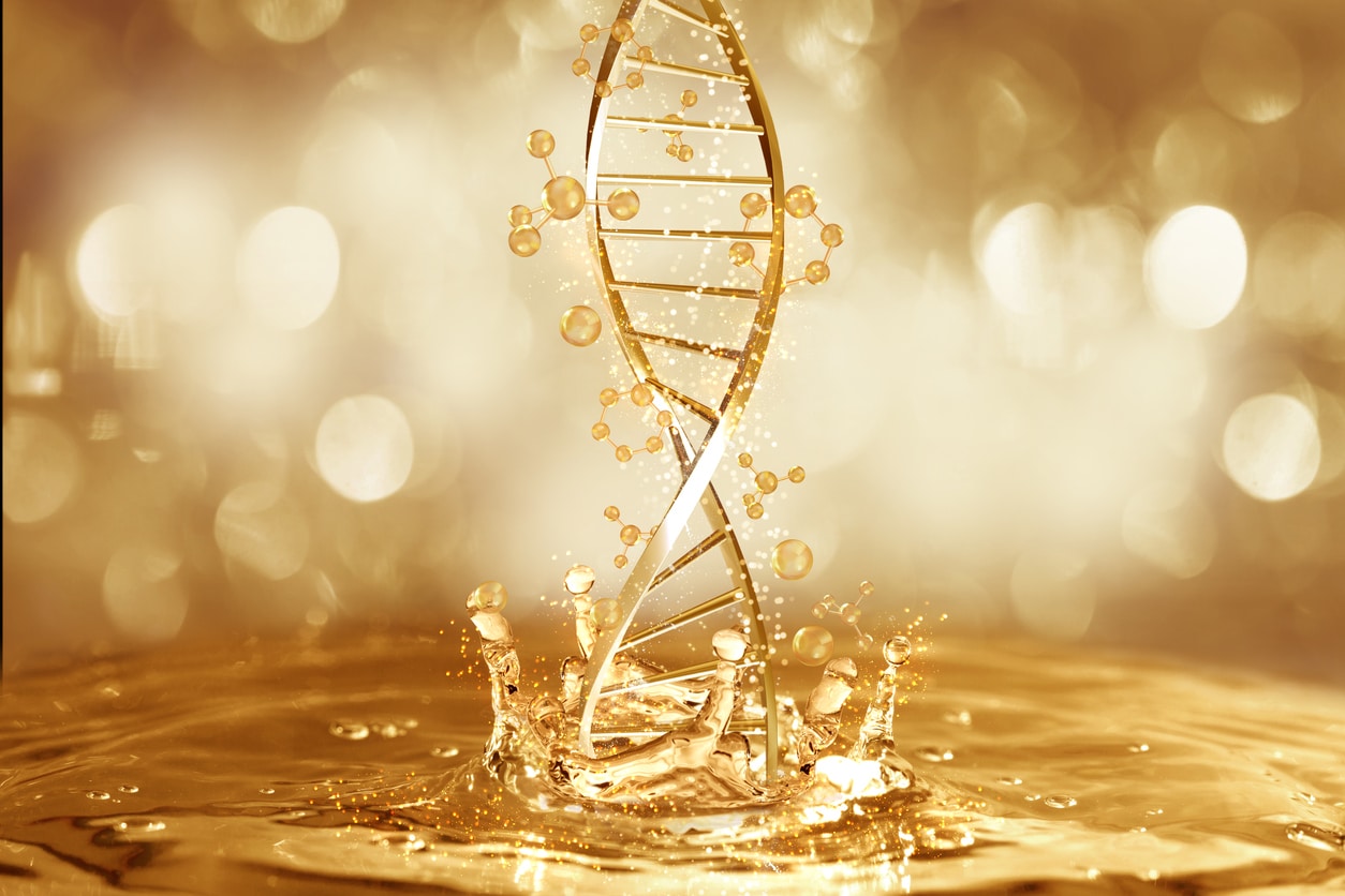 gold serum and DNA helix