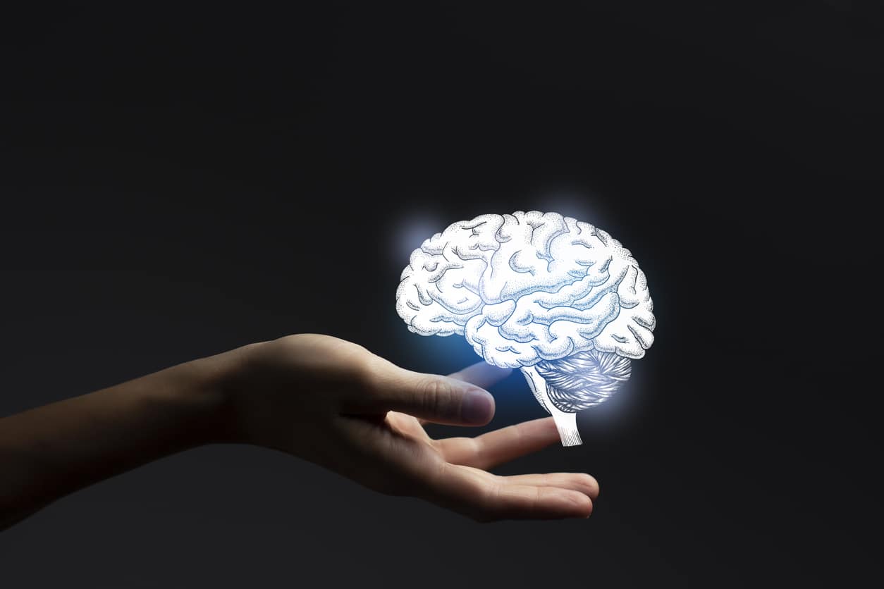 Neurologist, hand holding a brain, brain health